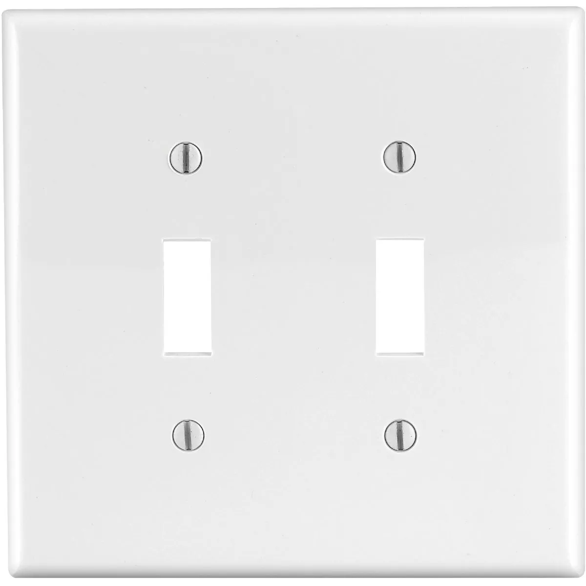 Leviton 2-Gang Thermoplastic Nylon Mid-Way Toggle Switch Wall Plate, White