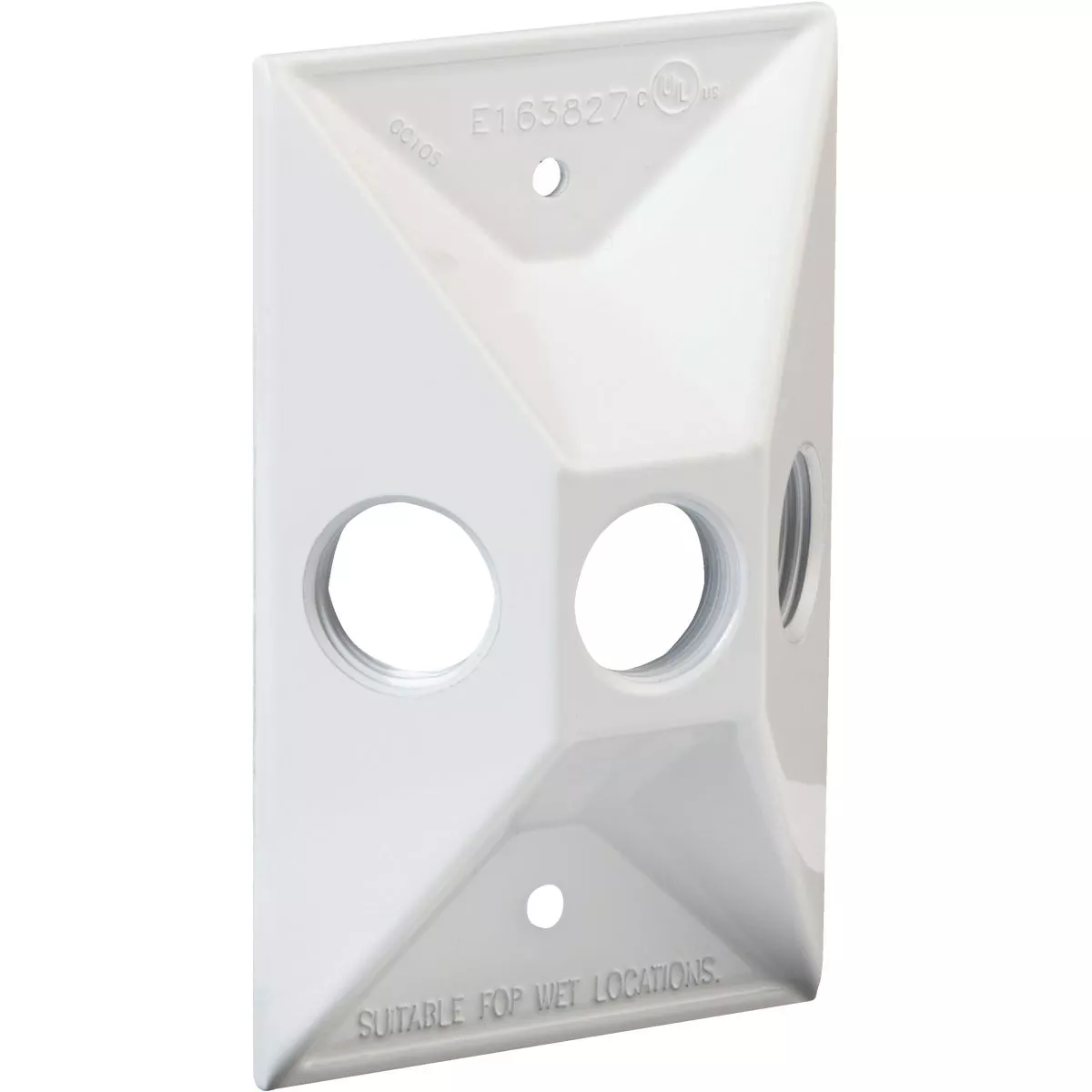 Bell 3-Outlet Rectangular Zinc White Cluster Weatherproof Outdoor Box Cover - photo 3