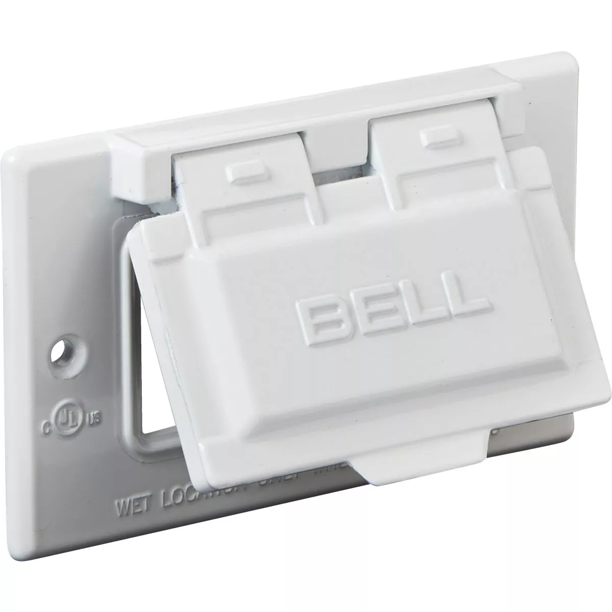 Bell Single Gang Horizontal GFCI Aluminum White Weatherproof Outdoor Electrical Cover - photo 3