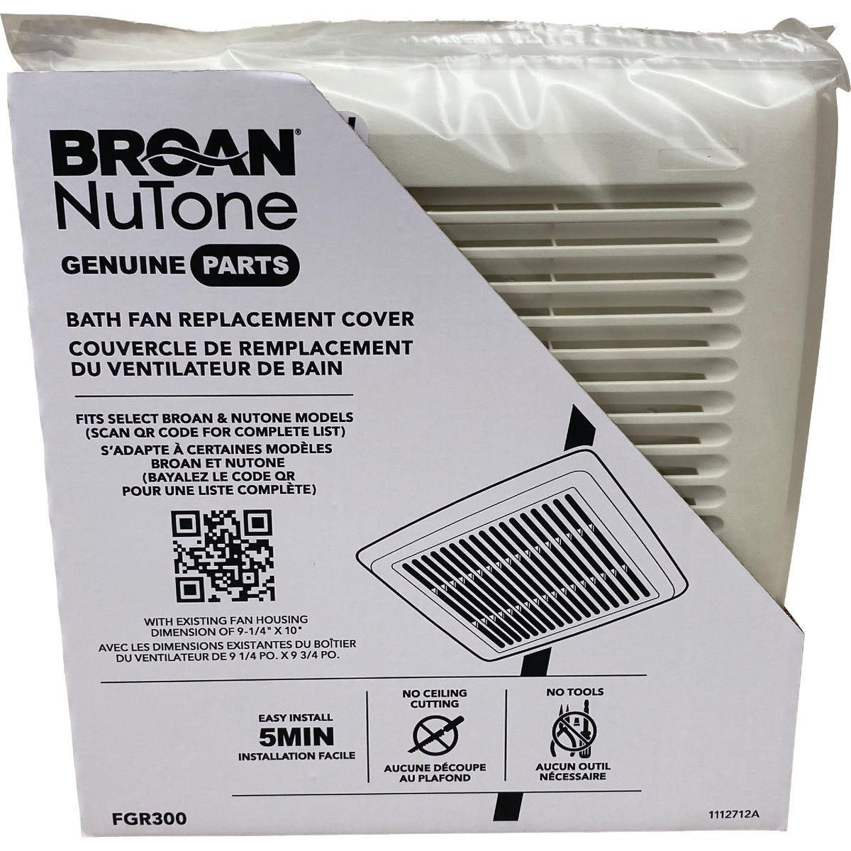Broan Roomside 111/2 In. W. x 12 In. L. White Exhaust Fan Replacement