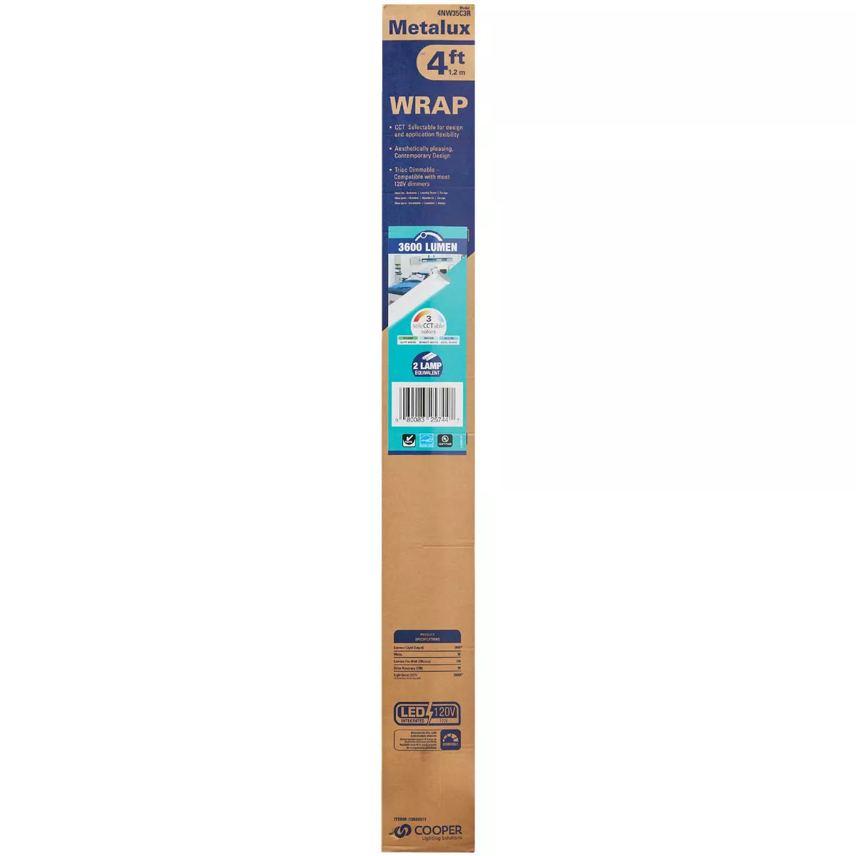 Metalux 4 Ft. Low Profile LED Wraparound Ceiling Light with Selectable Lumens & CCT - photo 2