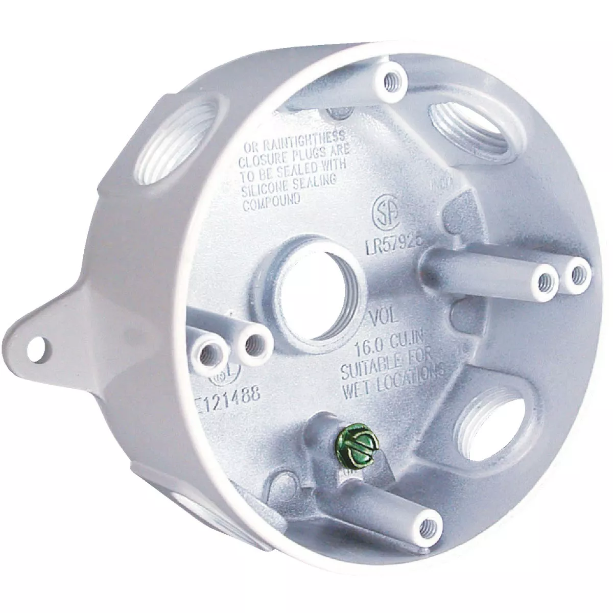 Bell 4 In. 5-Outlet 1/2 In. White Weatherproof Outdoor Round Box | True ...