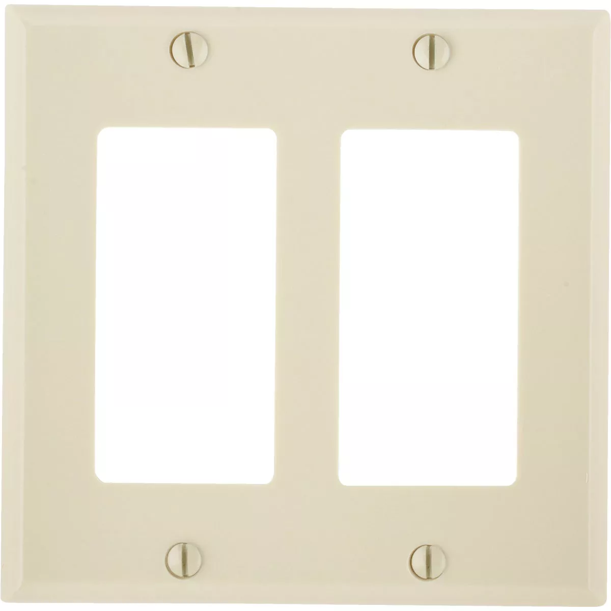 Leviton Decora 2-Gang Smooth Plastic Rocker Decorator Wall Plate, Ivory