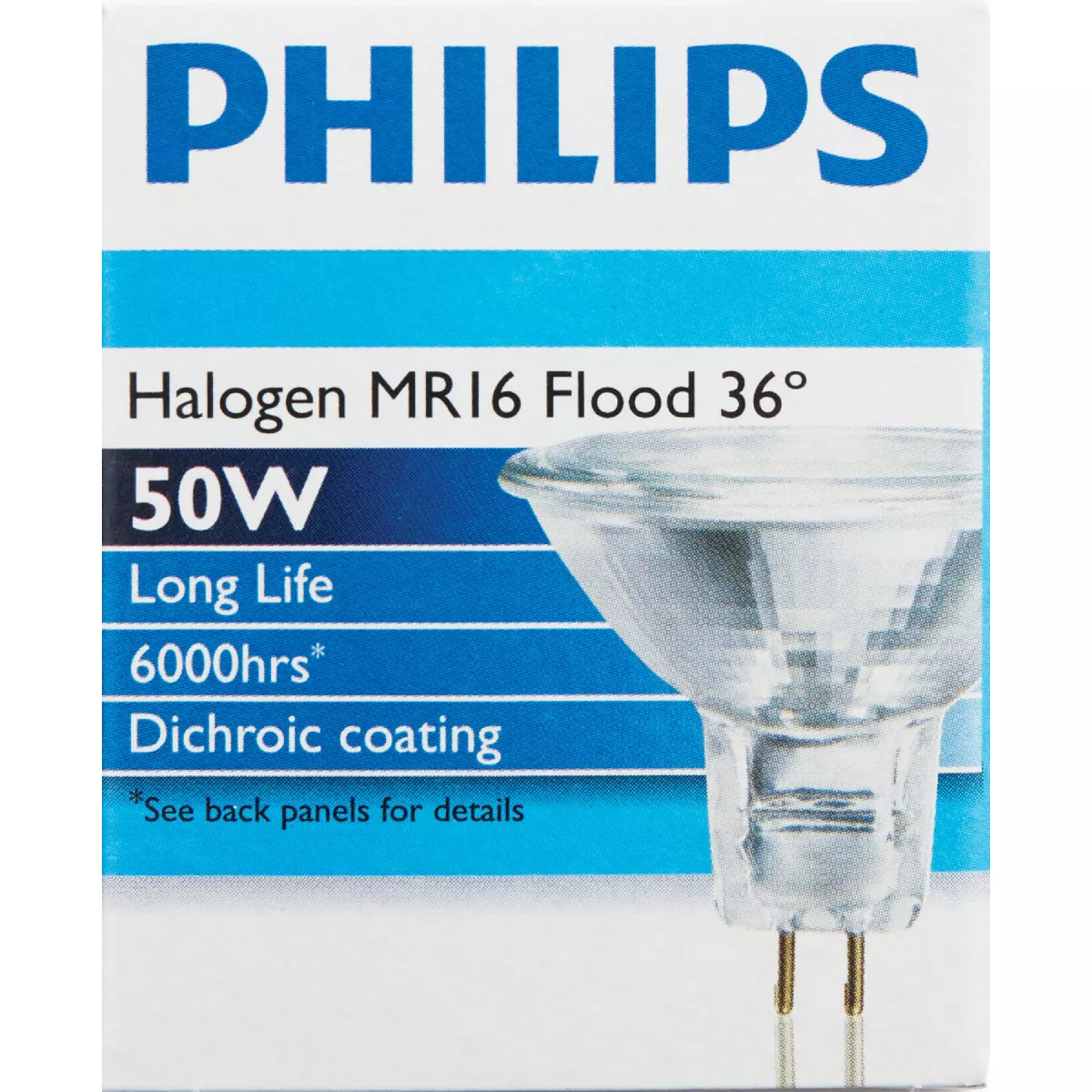 Philips 60W Equivalent Clear GU5.3 Base MR16 Halogen Floodlight Light Bulb - photo 2