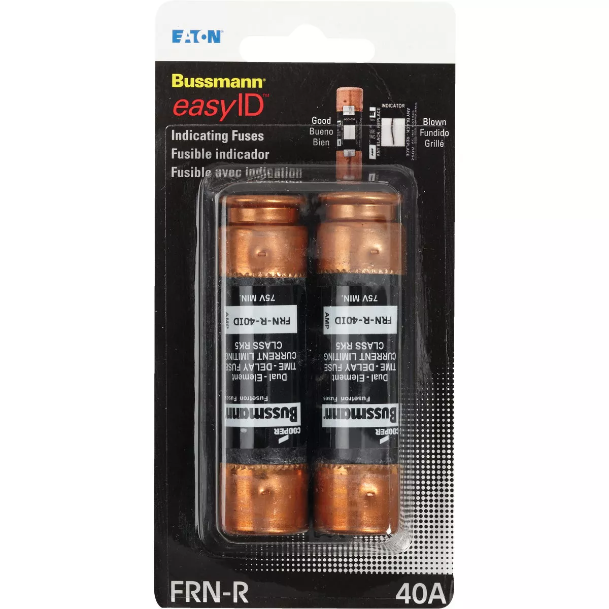 Bussmann 40A FRN-R Cartridge Heavy-Duty Time Delay Cartridge Fuse (2-Pack) - photo 2