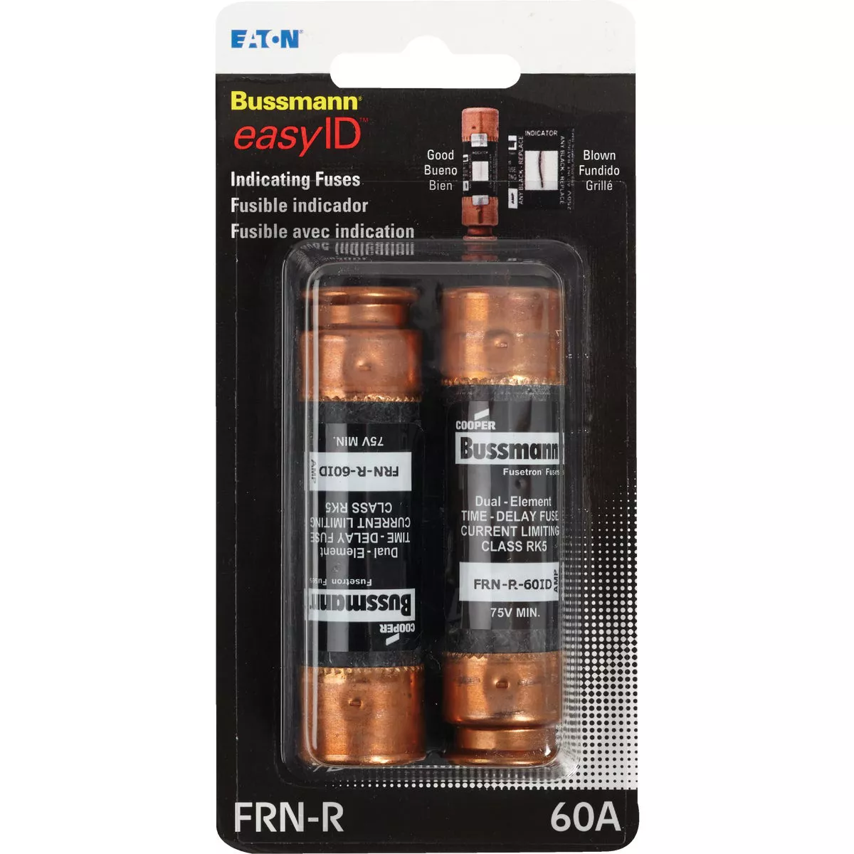 Bussmann 60A FRN-R Cartridge Heavy-Duty Time Delay Cartridge Fuse (2-Pack) - photo 2