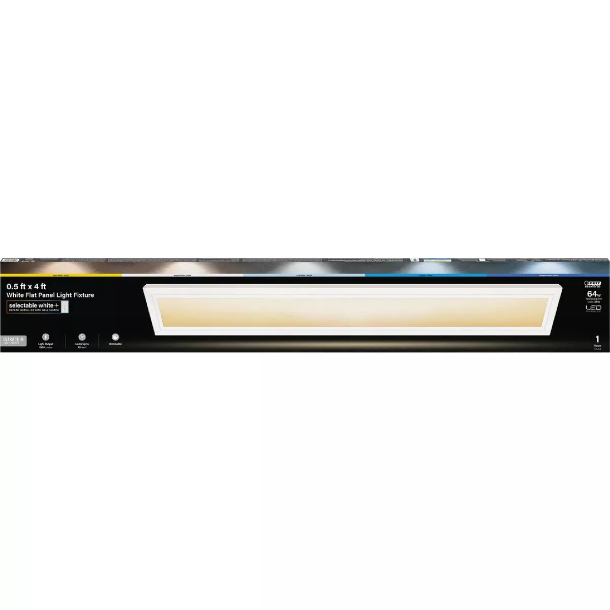 Feit Electric Edge-Lit 6 In. W. x 4 Ft. L. White Dimmable 6-Way LED Flush Mount Light, 1900 Lm. - photo 4
