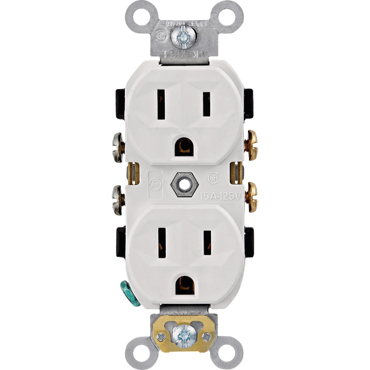 Leviton 15A White Commercial Grade 5-15R Combination Side Back Wire ...