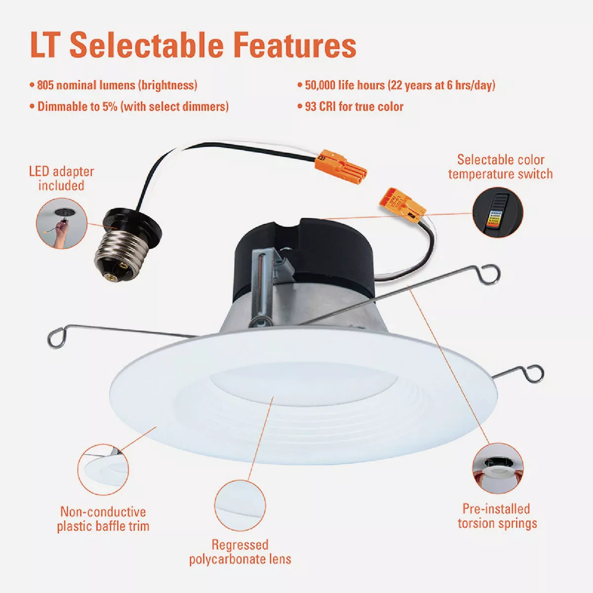 Halo LT 5/6 In. IC Rated 5CCT LED Recessed Light Kit, 700 Lm. - photo 6