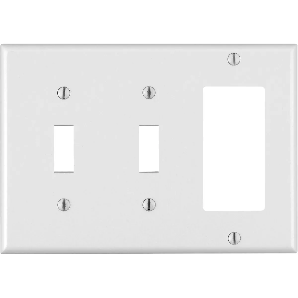 Leviton Decora 3-Gang Thermoset 2-Toggle/Rocker Wall Plate, White
