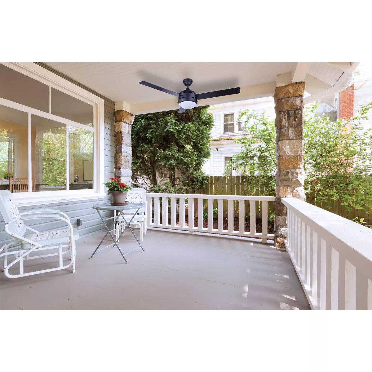 Home Impressions Sardiac 52 In. Black Outdoor Ceiling Fan with Light Kit - photo 2