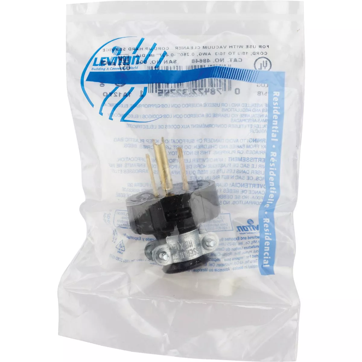 Leviton 15A 125V 3-Wire 2-Pole Heavy-Duty Cord Plug - photo 2