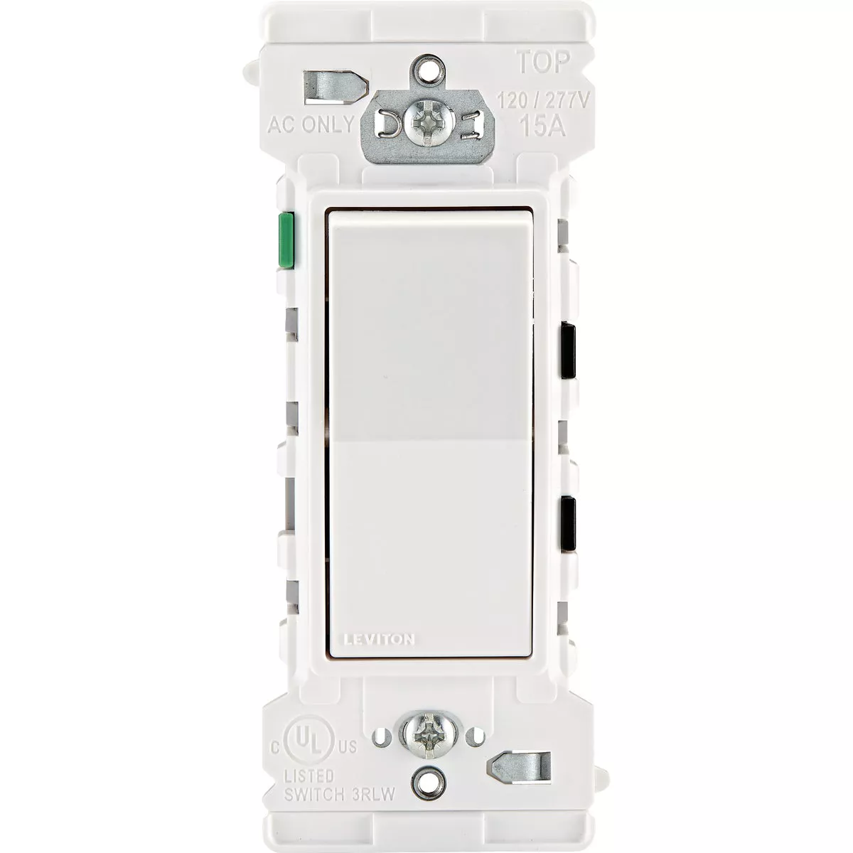 Leviton Decora Edge Residential Grade 15A Rocker Single Pole Switch, White (10-Pack)