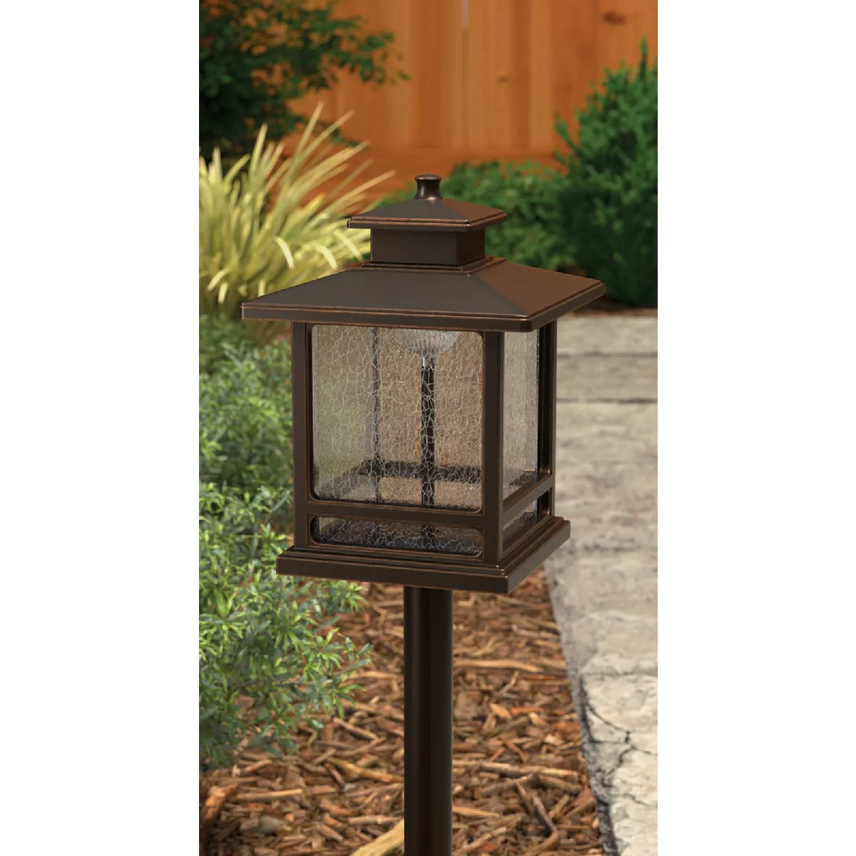 Nebo LED Espresso All-Weather Metal 200 Lm. Square Crackle Glass Path Light - photo 2