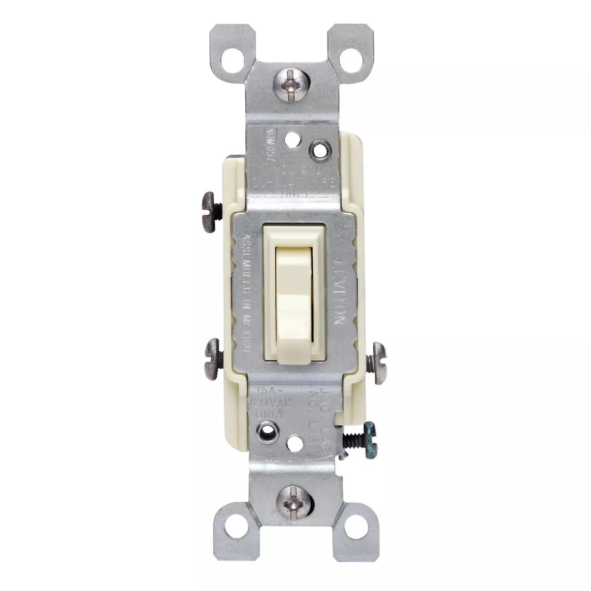 Leviton Non-Grounded Toggle Ivory 15A 3-Way Switch
