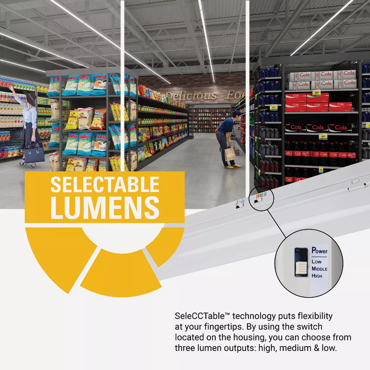 Metalux 4 Ft. LED CCT Lumen Selectable Strip Light Ceiling Fixture - photo 6