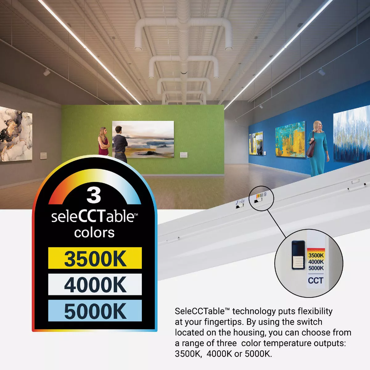 Metalux 4 Ft. LED CCT Lumen Selectable Strip Light Ceiling Fixture - photo 2