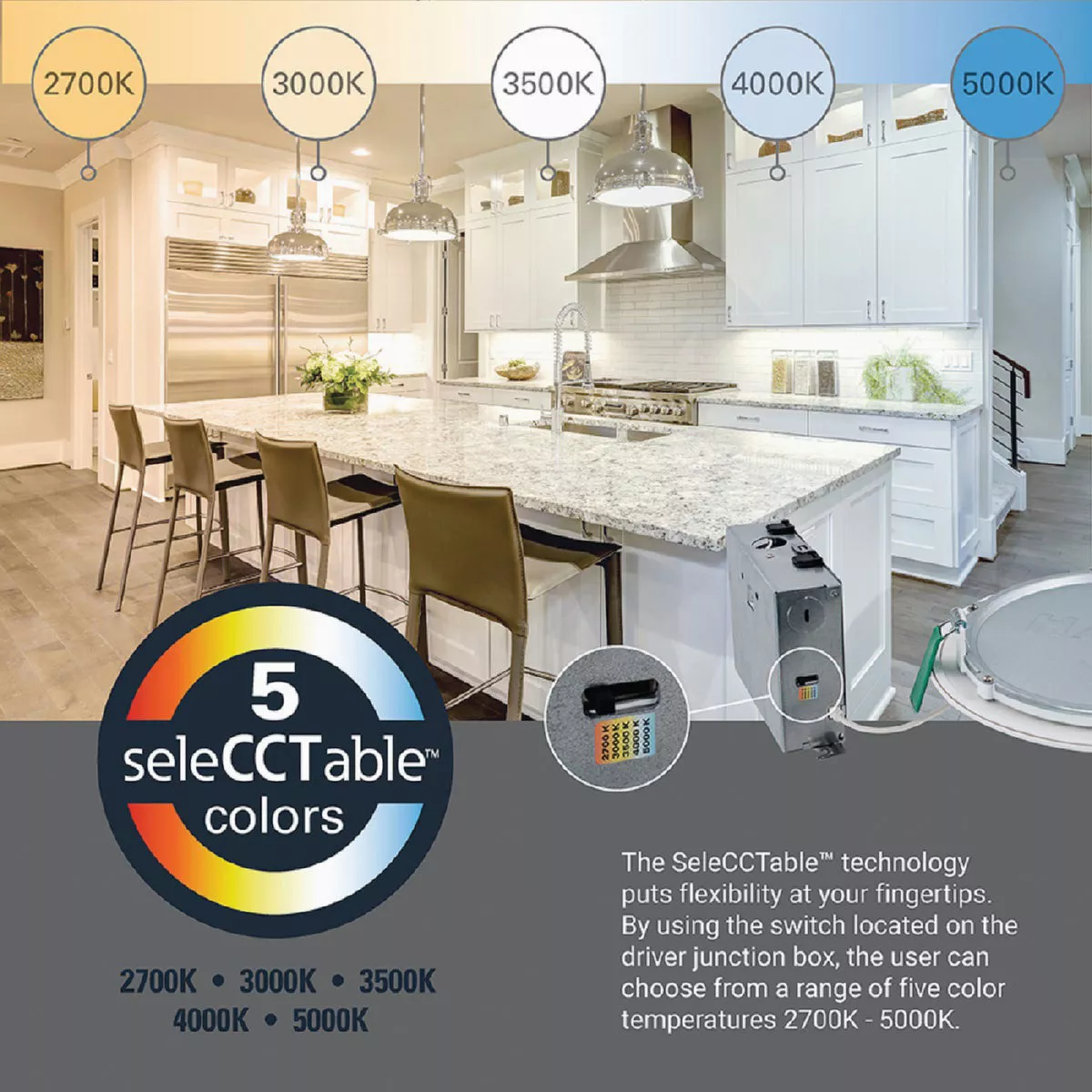 Halo 6 In. Retrofit Selectable Color Temperature Ultra Thin LED Recessed Light Kit, 1100 Lm. - photo 4