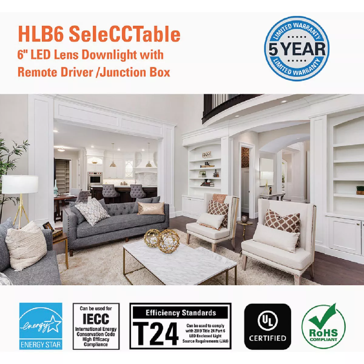 Halo 6 In. Retrofit Selectable Color Temperature Ultra Thin LED Recessed Light Kit, 1100 Lm. - photo 5