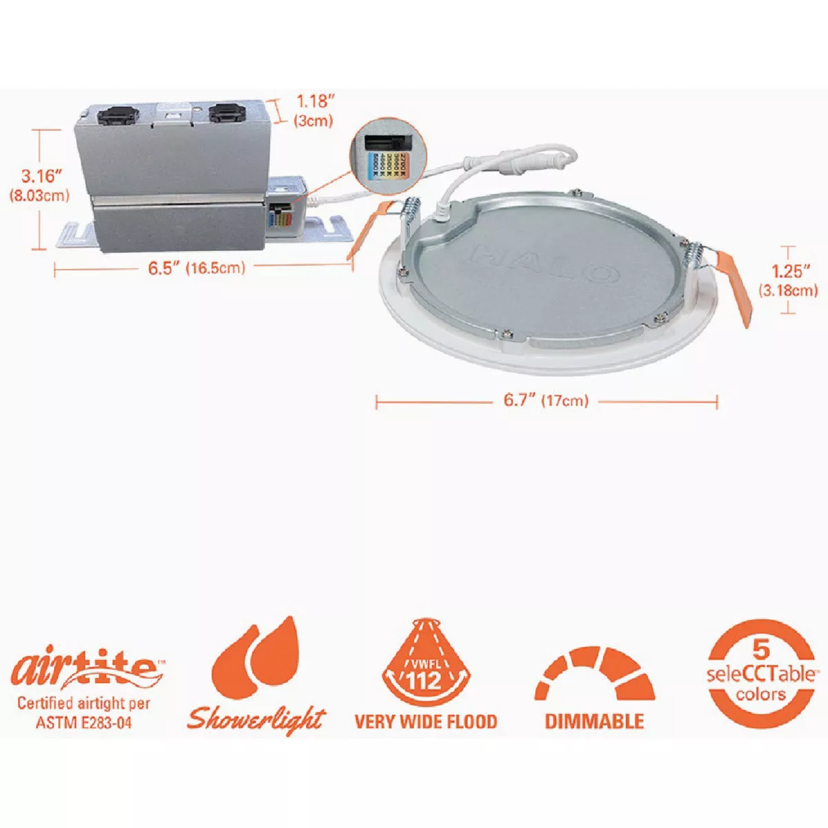 Halo 6 In. Retrofit Selectable Color Temperature Ultra Thin LED Recessed Light Kit, 1100 Lm. - photo 6