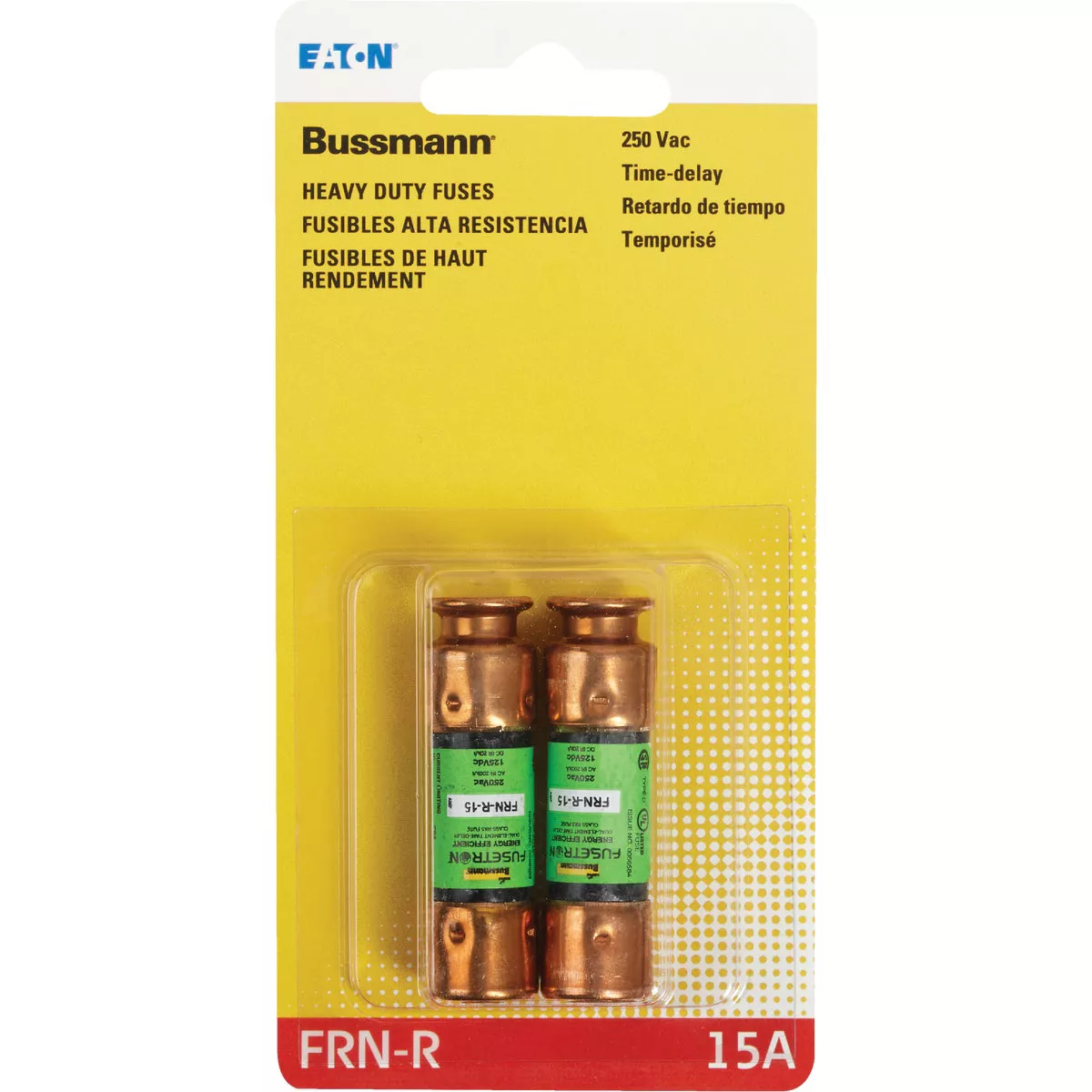 Bussmann 15A FRN-R Cartridge Heavy-Duty Time Delay Cartridge Fuse (2-Pack) - photo 2