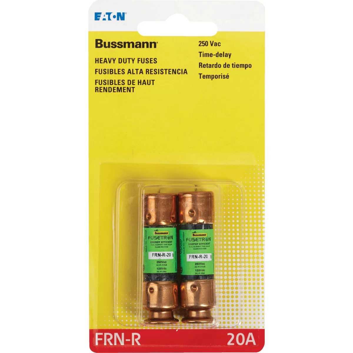 Bussmann 20A FRN-R Cartridge Heavy-Duty Time Delay Cartridge Fuse (2-Pack) - photo 2