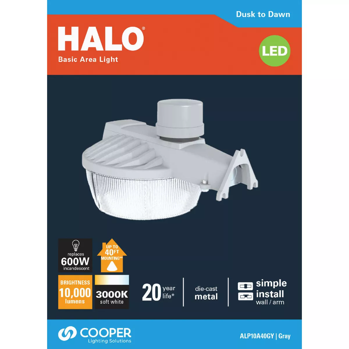 Halo Gray Dusk To Dawn LED Outdoor Area Light Fixture, 10,000 Lm. - photo 2