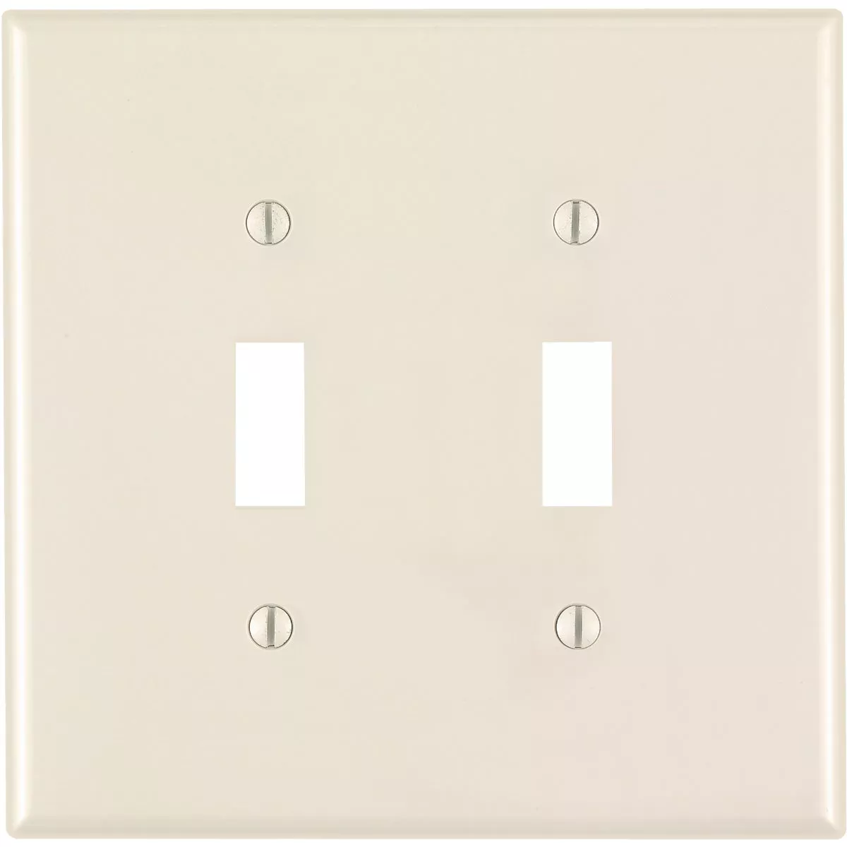 Leviton 2-Gang Thermoplastic Nylon Mid-Way Toggle Switch Wall Plate, Light Almond
