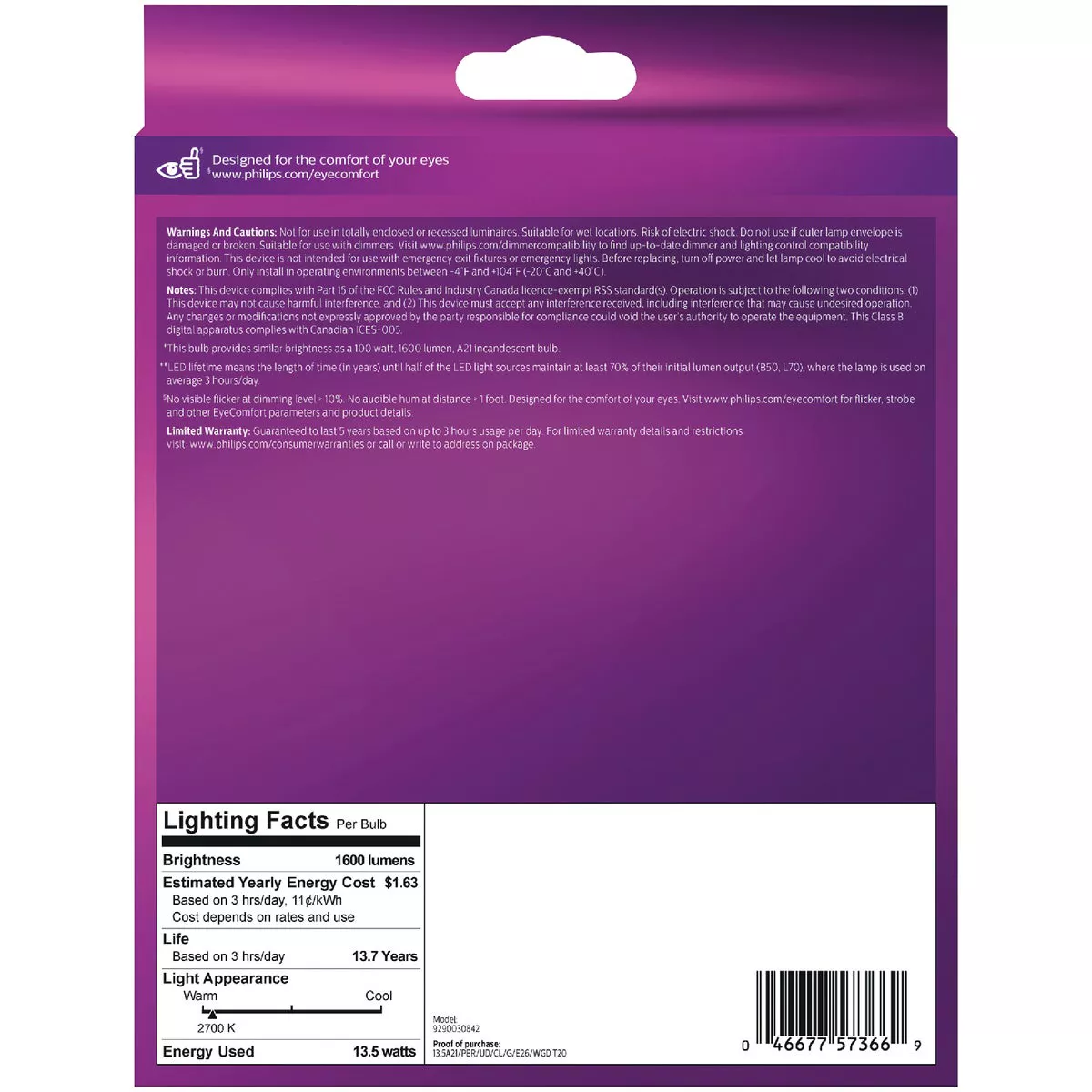 Philips Ultra Definition Warm Glow Vintage 100W Equivalent Soft White A19 Medium LED Light Bulb (2-Pack) - photo 5