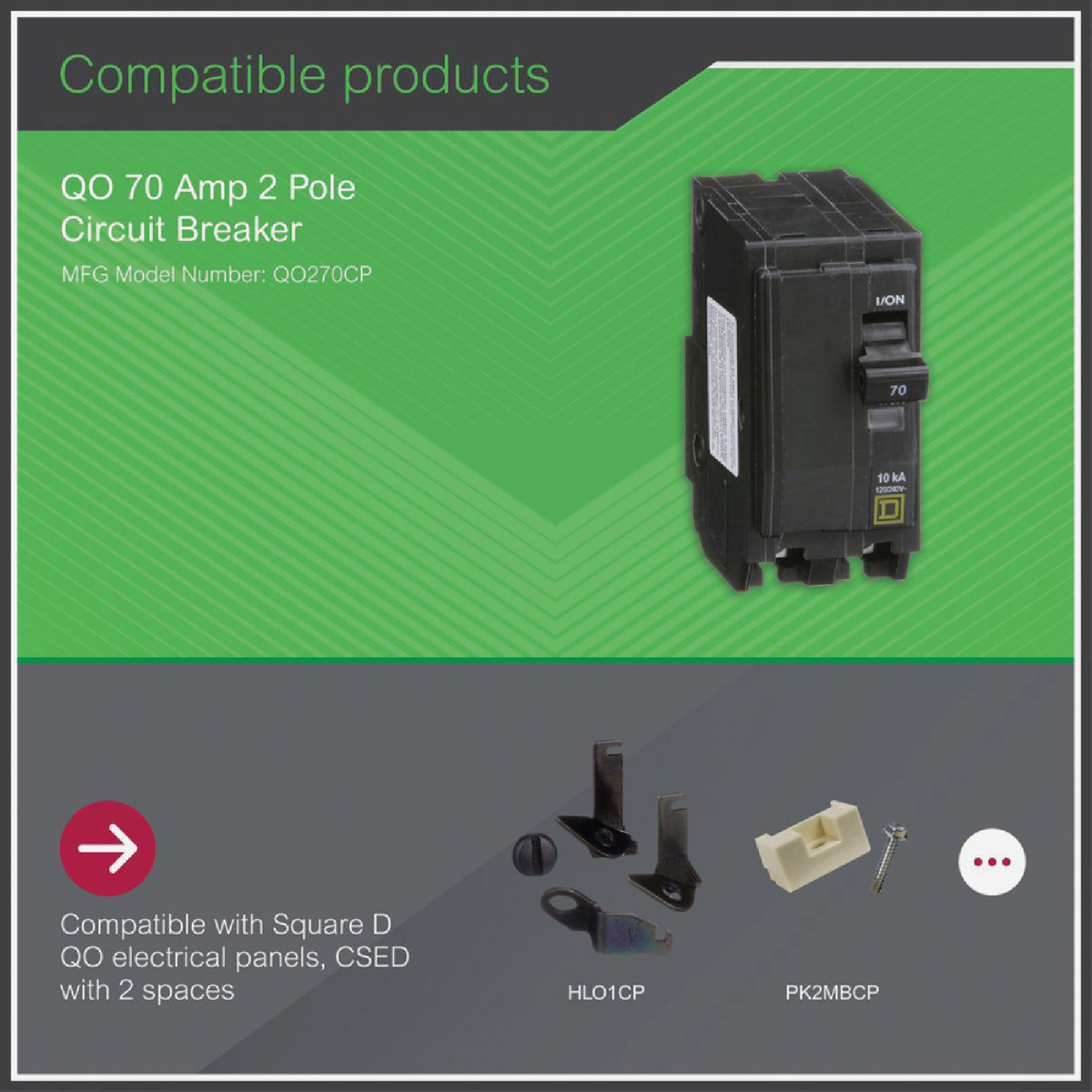 Square D QO 70A Double-Pole Standard Trip Circuit Breaker | Do it Best