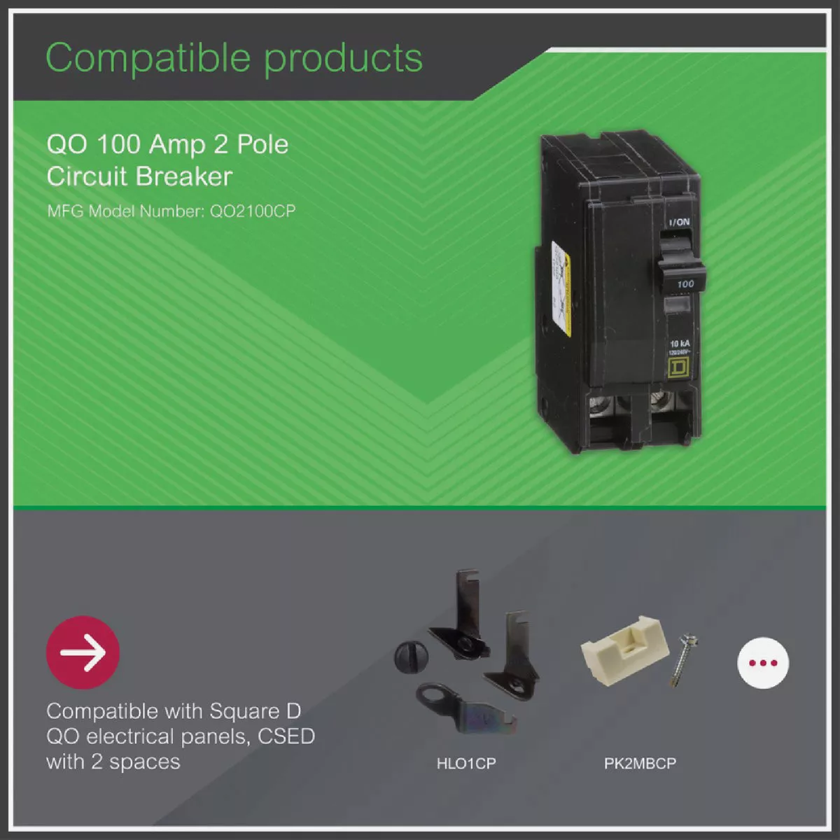 Square D QO 100A Double-Pole Standard Trip Circuit Breaker - photo 4