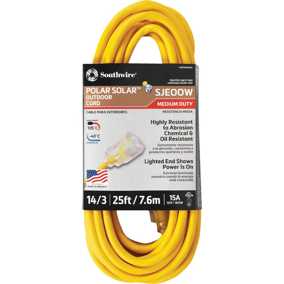 MAXIMUM 25-ft 14/3 Outdoor Extension Cord with 3 Grounded Outlets