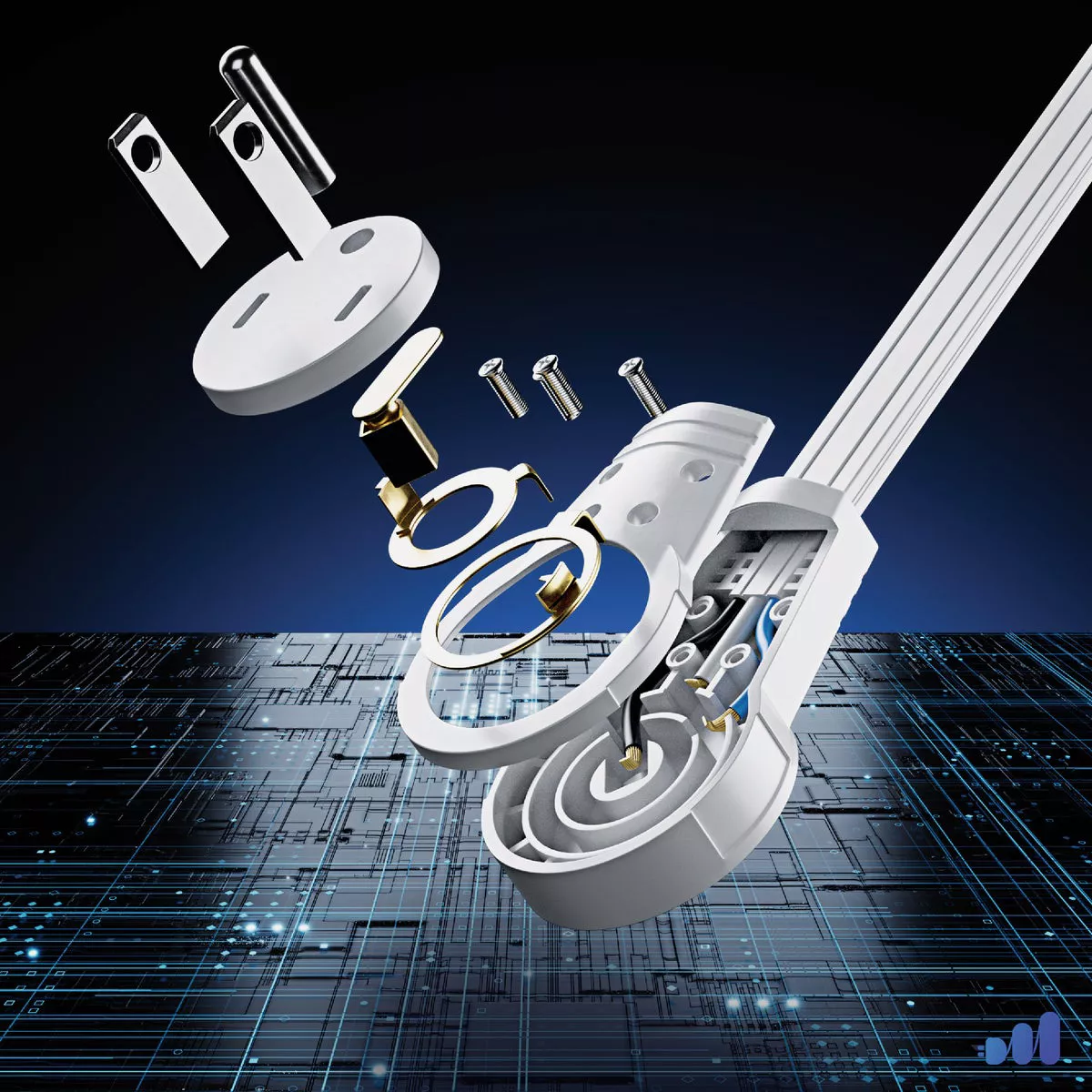 Maximm 10 Ft. 16/3 White 1-Outlet 360 Deg. Rotating Plug Flat Extension Cord - photo 2