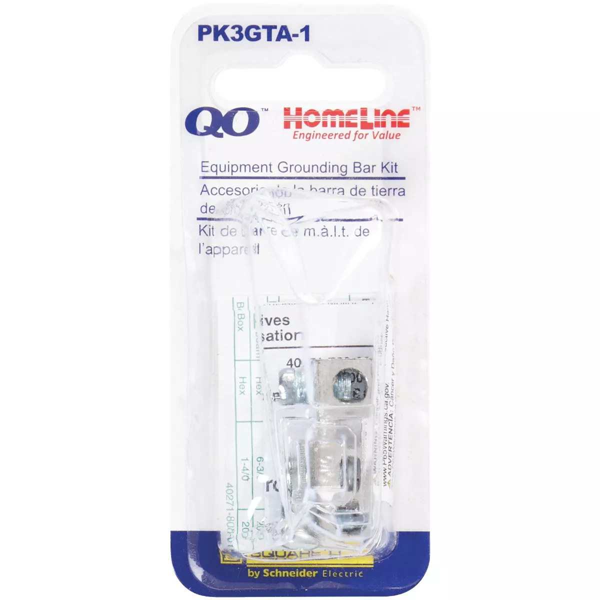 Square D 3-Terminal QO & Homeline Aluminum Ground Bar Kit - photo 2