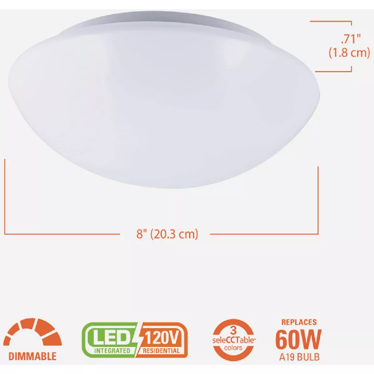 Halo 8 In. CCT LED Low Profile Round Flush Mount Ceiling Light Fixture - photo 4