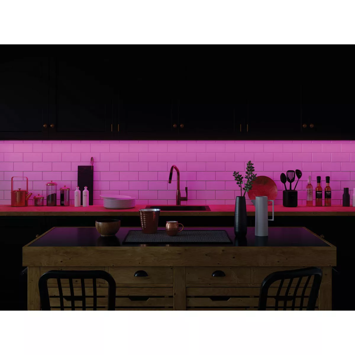 Good Earth Lighting 6 Ft. L. Plug-In Color Changing LED Under Cabinet Tape Light with Remote Control - photo 4