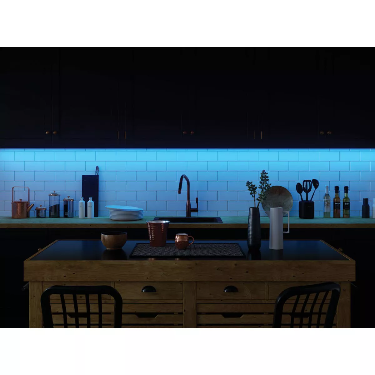Good Earth Lighting 6 Ft. L. Plug-In Color Changing LED Under Cabinet Tape Light with Remote Control - photo 2