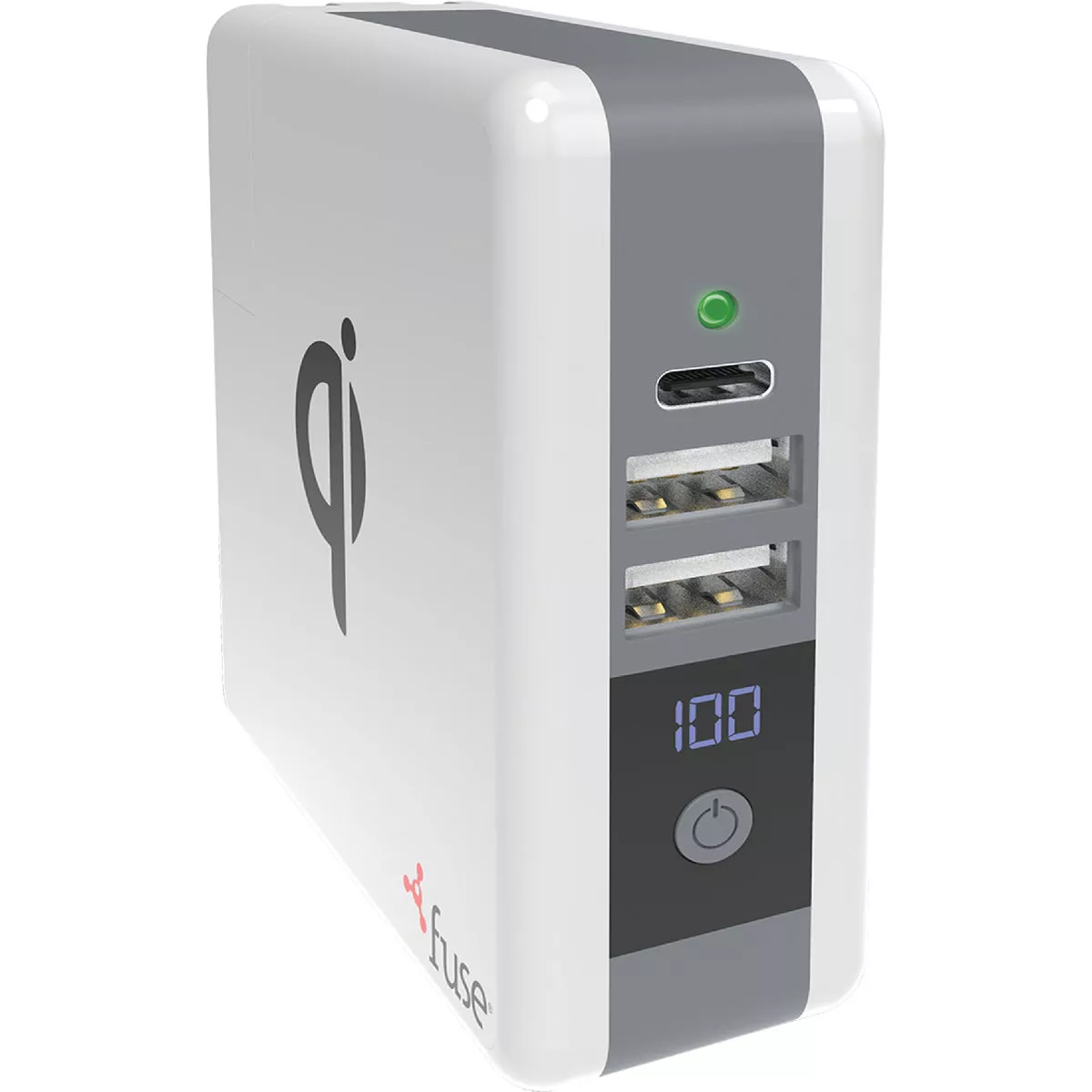 Fuse Dual USB & Micro USB White & Gray 3-In-1 Portable Qi Wireless Charger - photo 3