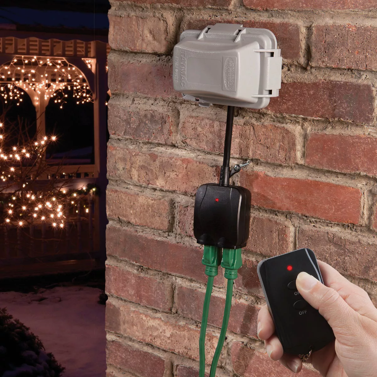 Prime 80 Ft. Black Outdoor Wireless Switch with Remote Control - photo 2