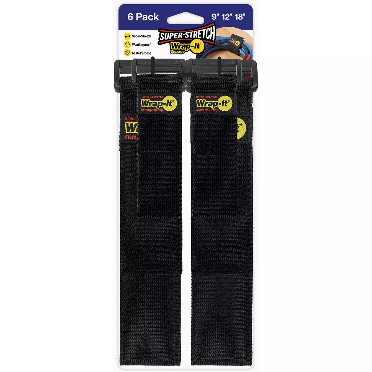 Wrap-It Storage Super-Stretch Assorted Elastic Hook & Loop Cinch Straps (6-Pack) - photo 7