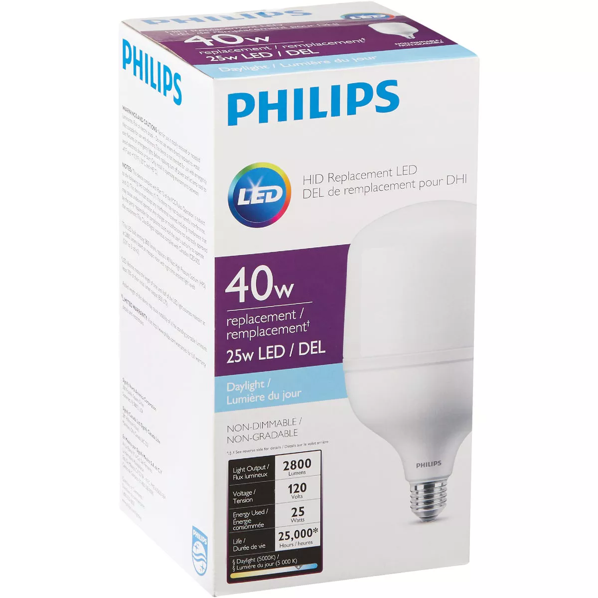 Philips 40W HID Equivalent Frosted T-Shape Medium Base LED High-Intensity Replacement Light Bulb