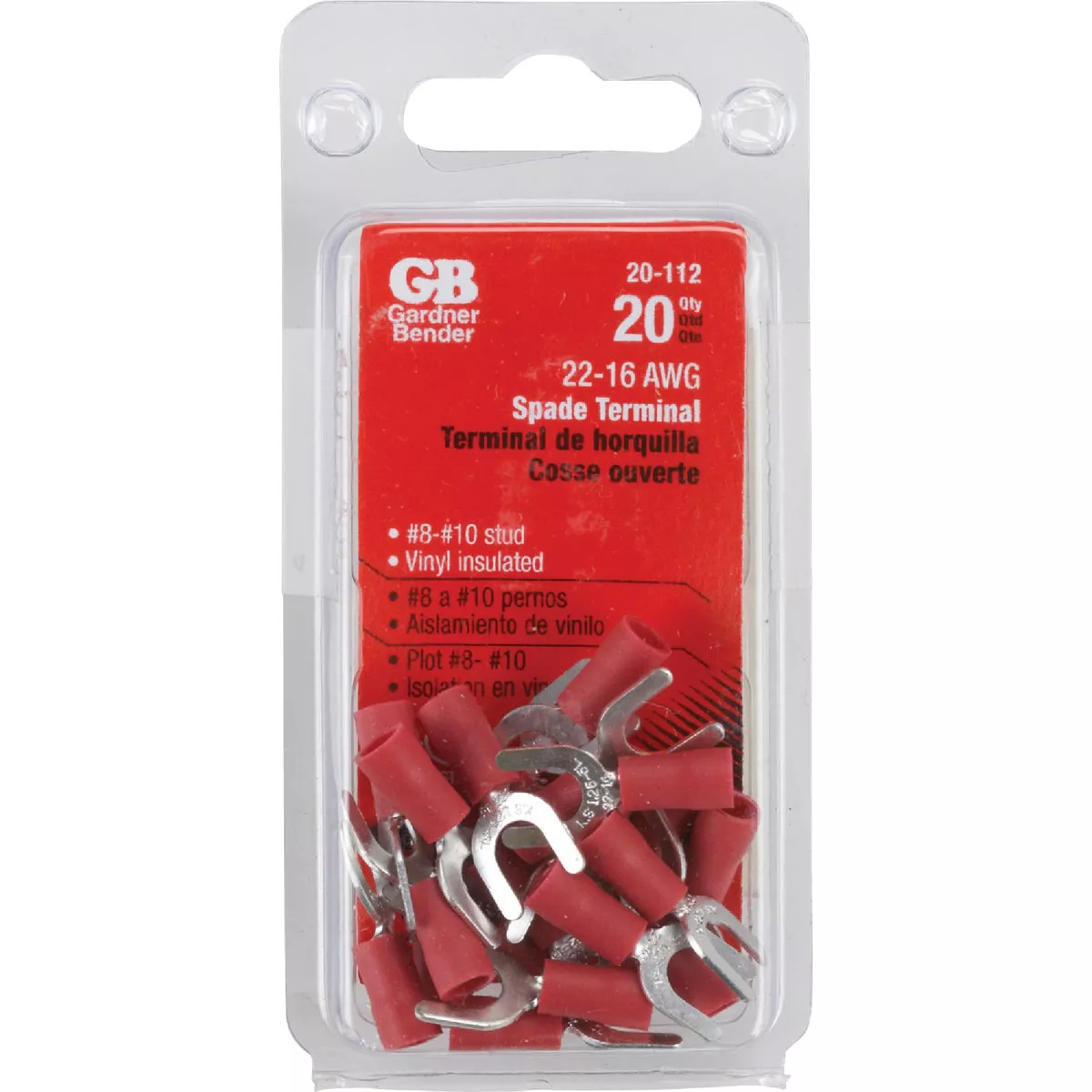 Gardner Bender 22 to 16 AWG #8 to #10 Yes Spade Terminal (20-Pack)