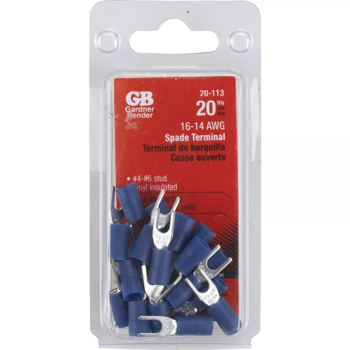Gardner Bender 16 to 14 AWG #4 to #6 Yes Spade Terminal (20-Pack)