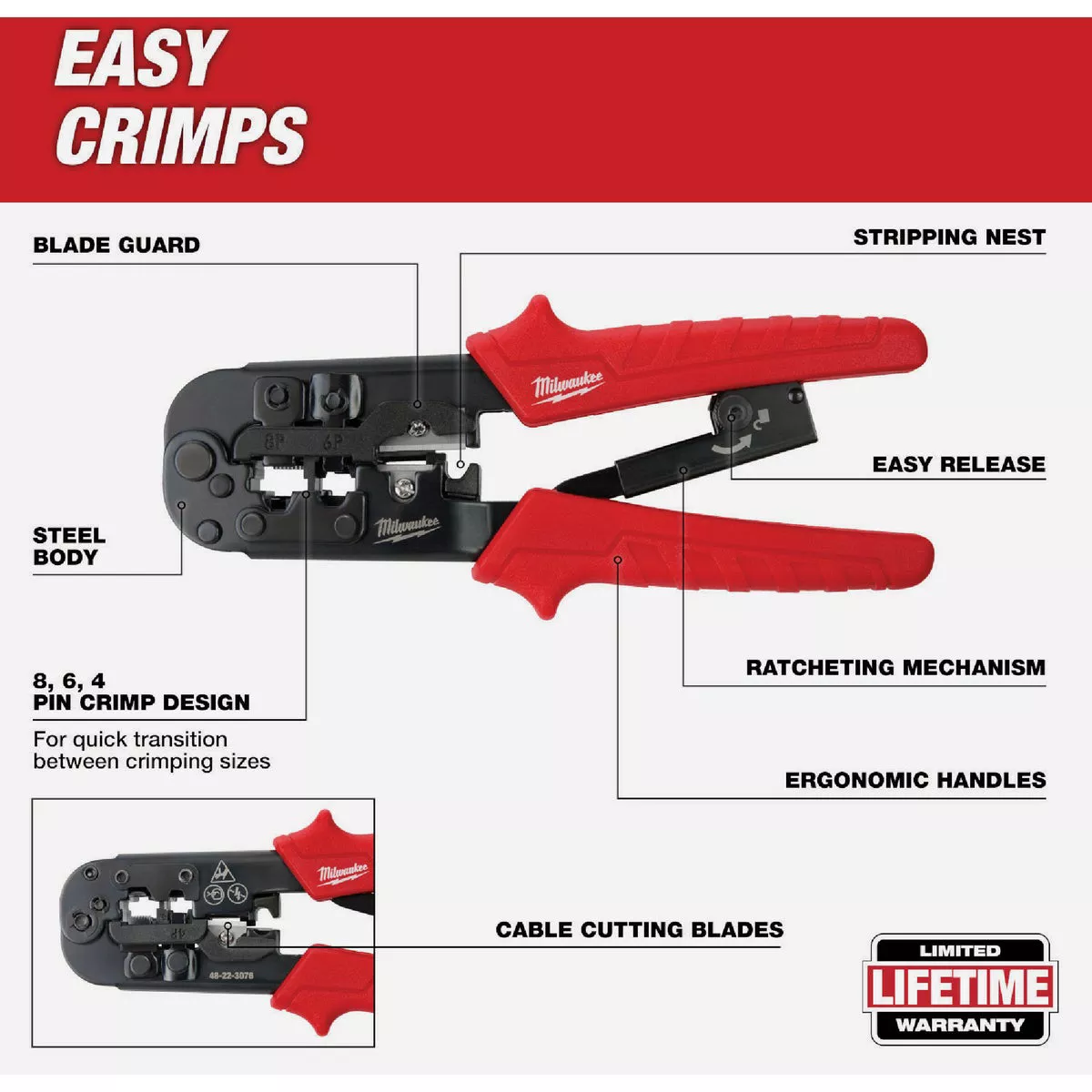 Milwaukee Ratcheting Modular Crimper & Stripper - photo 6