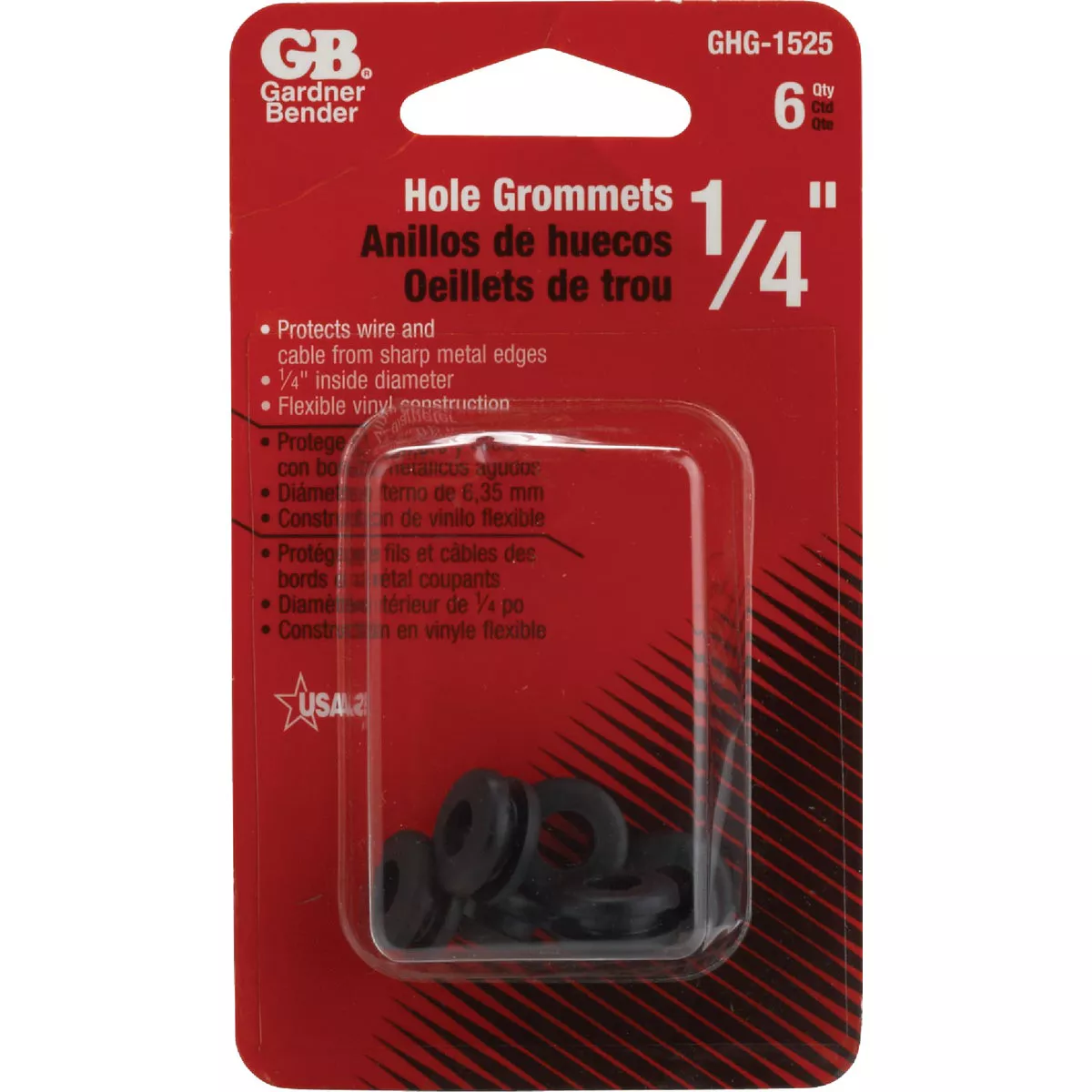 Gardner Bender 1/4 In. Flexible Black Vinyl Wire Insulation or Cording Grommet (6-Pack) - photo 2