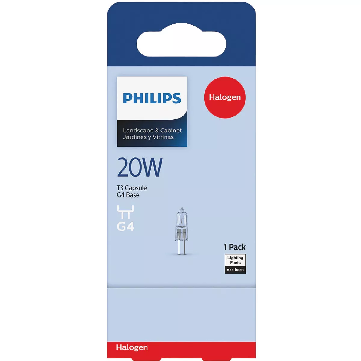 Philips 20W 12V Clear G4 Base T3 Halogen Landscape & Cabinet Light Bulb - photo 2
