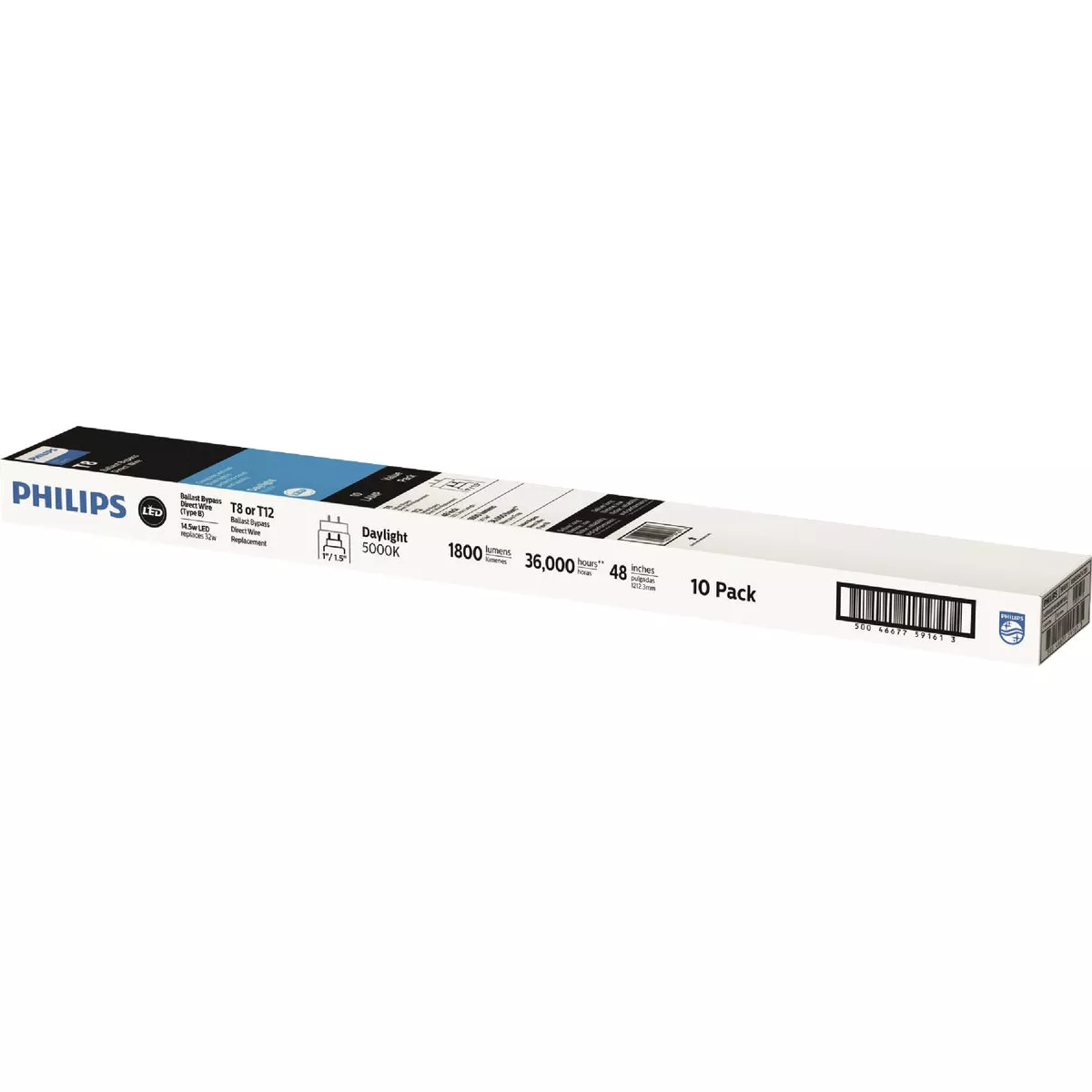 Philips MainsFit 32W Equivalent 48 In. T8 Daylight G13 LED Tube Light Bulb (10-Pack) - photo 2