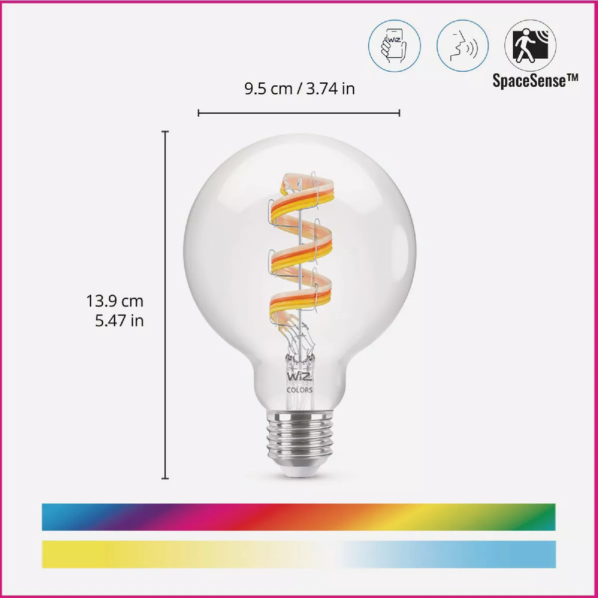Wiz 25W Equivalent Color Filament G25 Medium LED Smart Light Bulb - photo 2
