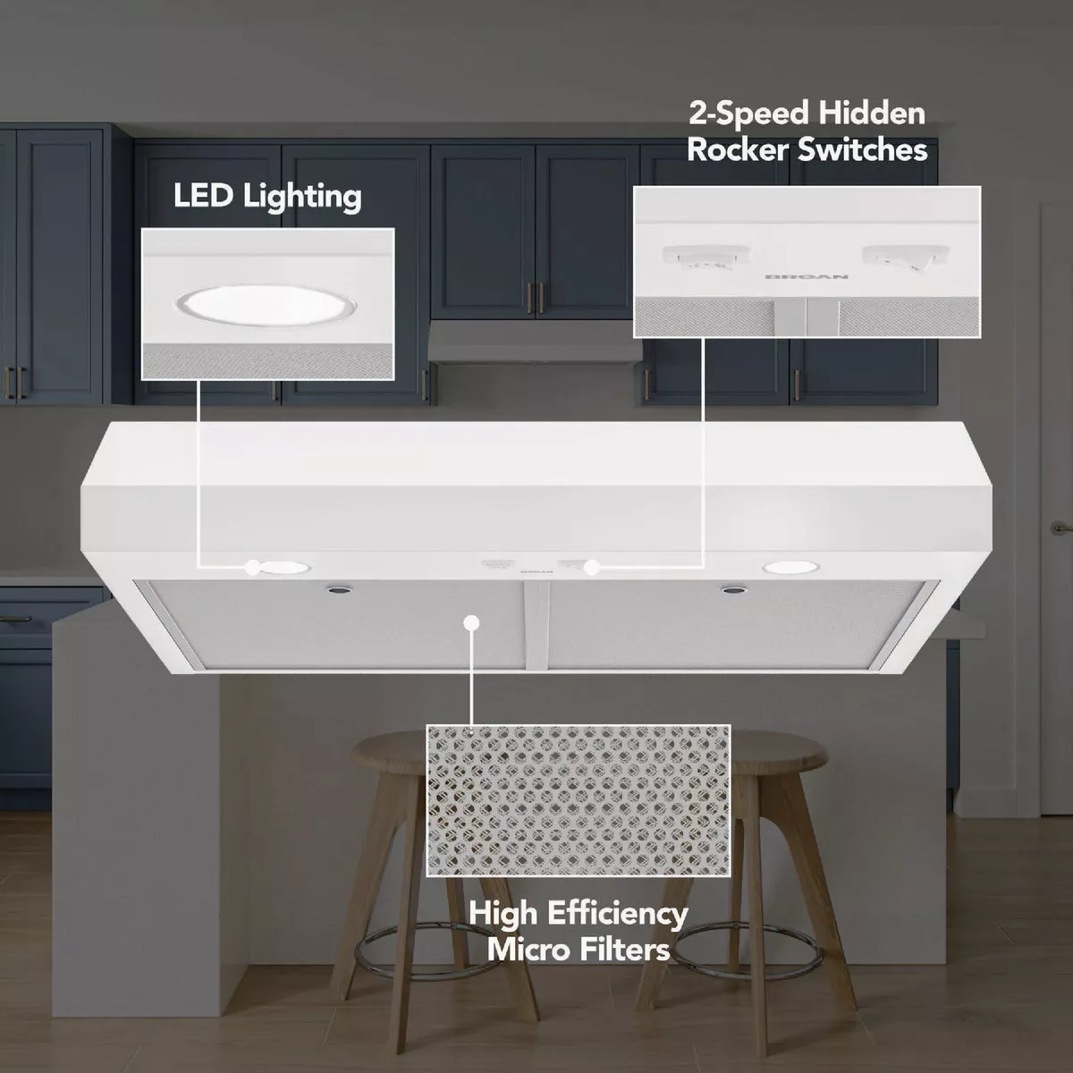 Broan-NuTone Glacier 30 In. White Under Cabinet Range Hood - photo 6