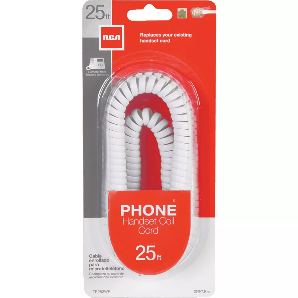 RCA 25 Ft. White Phone Cord